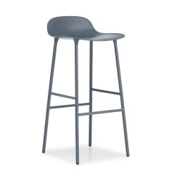 Form Bar Stool With Steel Base By Normann Copenhagen -Home Furnishings Shop normancph form barstool steel blue 75cm