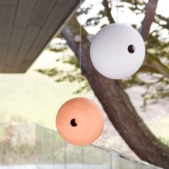 Birdball By Green And Blue -Home Furnishings Shop white and terracotta suspended birdballs by Green and blue